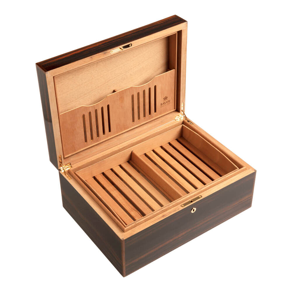 Cigar Humidors - Ebony Macassar Large
